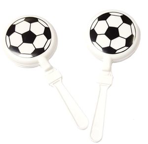 Andra evenemangsfestleveranser 6 PCS Fotboll Soccer Hand Clapper 13cm Buller Maker Novelty Birthday Party Favorit gynnar Bag Pinata Kid Fiesta Goody Loot Filler 230630