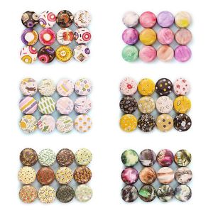 Number 12pcs Mini Elegant Flower Tin Box Diy Candle Jar Balm Round Empty Case Portable Lipstick Spices Storage