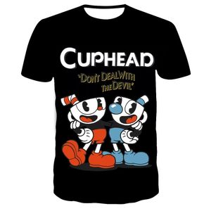 Zestawy odzieży 3D Printed Cuphead Mugman Men T Shirt Dziewczęta chłopcy kreskówka anime krótkie rękawy kobiety nastolatki swobodne koszulki 230630