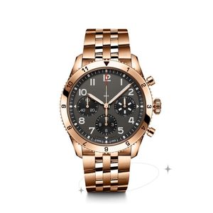 저렴한 시계 고품질 비즈니스 남성 크로노 그래프 시계 최고 브랜드 디자이너 패션 스테인리스 스틸 43mm 방수 충격 감시 감시 맨베이스