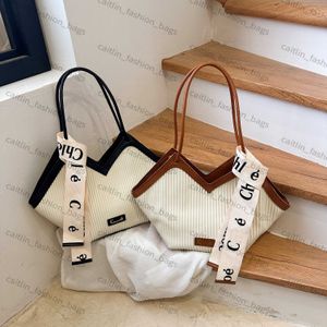 bolsa de ombro 2024 Fashion Alphabet webbing Tote Bag decorativa bolsa de axila feminina casual grande capacidade Bolsa de lona Casual Tote bag caitlin_fashion_bags