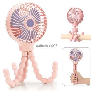 Baby Barnvagn Portable Fan Outdoor Fan Clip 600mah USB laddningsbar handhållen Elektrisk fläkt 3 Hastigheter Baby Deformable barnvagnsfläkt L230625