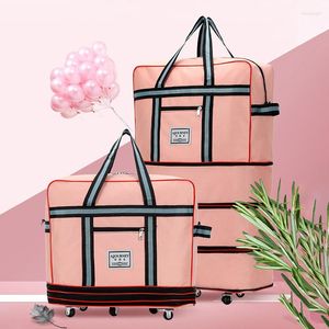 Suitcases Luggage Bag With Wheels Large Capacity Expandable Travel On Foldable Air Consignment Package Handbag XM133