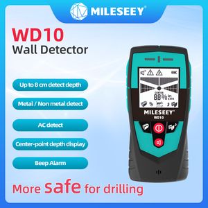 Metal Detectors Mileseey WD10 Multifunction Wall Detector Scanner Large Area Sensor For Metal Nonmetal AC Wire Finding With LCD Display And Beep 230630