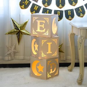 その他のイベントパーティーの供給Eid Mubarak Box decoration Letter Valloons Box Ramadan Kareem Decor Balloon Party Decorationムスリムイスラムバルーンアクセサリー230630