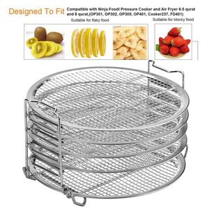 Other Kitchen Dining Bar Dehydrator Rack Stainless Steel Stand Accessories Compatible with for Ninja Foodi Pressure Cooker and Air Fryer 230630