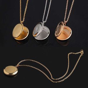 Collana rotonda con ciondolo cornice per foto fai-da-te per donna Collana con ciondolo medaglione in acciaio inossidabile lucidato a specchio Regalo per gioielli amante della famiglia L230620