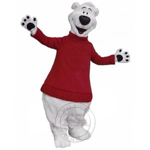 Traje super fofo de mascote de urso vermelho, roupas de desempenho de carnaval, traje de natal, vestuário de anúncio