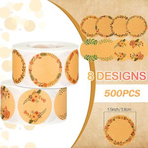 Adhesive Stickers 500pcs Retro Kraft Paper Labels Blank Writable Sealing for Gift Decor Jar Food Classification Sticker Stationery 230630