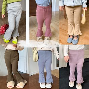 Calças 2 8T Criança Criança Bebê Meninas Roupas Outono Inverno Calças de Algodão Elegante Elástico Infantil Bottoms Casual Infantil 230630