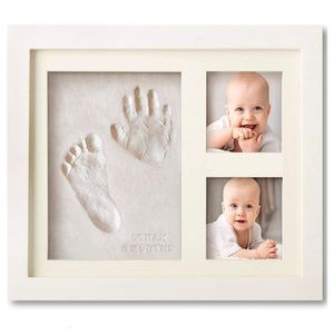 Keepsakes born Baby Hand Foot Print DIY Po Frame with Mold Clay Imprint Kit Nontoxic Souvenirs Milestone Decor Gifts 230701