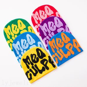 Multicolor fun day beanie mea culpas women beanies multicolor lady summer leisure casual with letters hiphop punk style trendy tiktok designer hats chic PJ090 E23