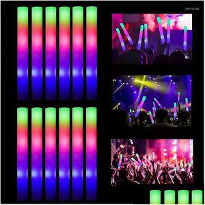 Party Decoration 12/15/30/60pcs Cheer Tube Stick Glow Sticks Dark Light For Bk Colorf Wedding Foam RGB LED Drop Delivery Home Garden DH9YV