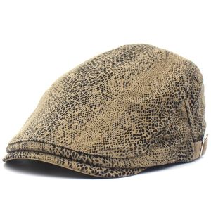 LDSLYJR Serpentine Print Newsboy Caps Хлопковая плоская фуражка Мужчины и женщины Художник Берет Шляпы 09