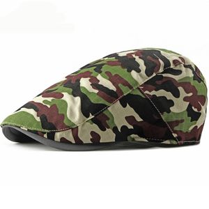 HT2362 Spring Summer Men kobiety Sun Hat Vintage Camo Camo Camoflage Beret Cap Regultable Newsboy Ivy Flat Cap Army Beret Mężczyźni