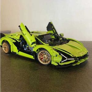 Блоки 3696 шт. Технические строительные блоки Lambo Sian, совместимые с 42115 MOC Bricks Модельный проект для взрослых Спортивный автомобиль Игрушка spower с дистанционным управлением, освещением, витриной