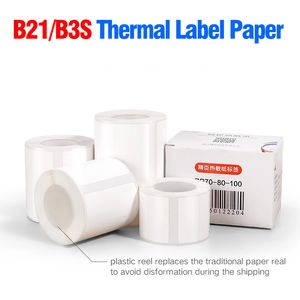 Adhesive Stickers Niimbot B3S B21 2 Rolls Thermal Label Paper Pure White Sticker Labels Waterproof OilProof Scratch Wear Proof For Product Package 230630