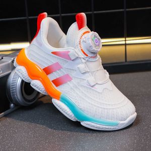 Sneakers 2023 Sıcak Satış Markası Basketbol Ayakkabıları Çocuklar İçin Erkek Kız Çocuk Nefes Sneakers Basket Trainer Döner Toka Spor MeshHKD230701