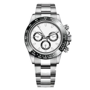 Relógio masculino com bisel de cerâmica Panda Dayton orologio di lusso movimento cronógrafo mecânico automático com pulseira de aço inoxidável de designer à prova d'água com caixa