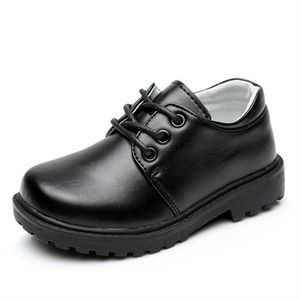 Turnschuhe Echtes Leder Schuhe Kinder Jungen Frühling Walking Turnschuhe Weiche Britische Gentleman Schuhe Kinder Schwarz Mode Wohnungen für PartyHKD230701