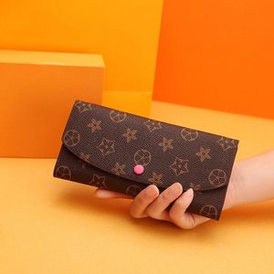 Luxurys designers plånbok kvinnor handväska korthållare mode plånböcker läder sarah flip långa kuvert blixtlås pursar med låda