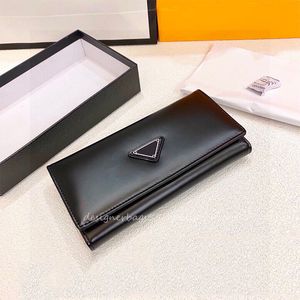 Black Wallets Designer Fashion Card Holder Genuine Leather Classic Long Wallet with Card Slots Zipper Coin Pouch Cowhide for Woman and Man