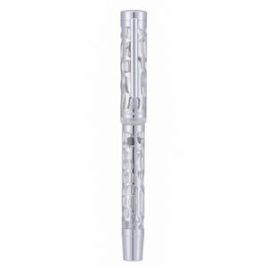 Pens Asvine V169 Vacuum Filling Fountain Pen Silver Transparent Acrylic Hollow Carved EF/F/M Writing Pen Gift