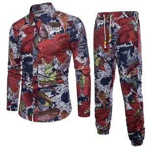 Men's Polos Arrival Vintage Men Shirt Short Sleeve Ethnic Style Flower Print Tops Loose Hawaiian Shirts Streetwear Suit 230630