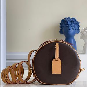 Kontraktowa wysokiej jakości okrągła torba luksusowa torba na ramię oryginalną skórzaną torebkę 22,5 cm imitacja torba na imitację z pudełkiem ZL151