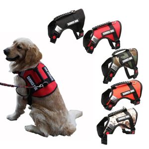 Dog Apparel Reflective Canvas Big Harness Service Vest Breathable Adjustable Handle Control Safety Walking For Medium Large Dogs4218 Dhhk5