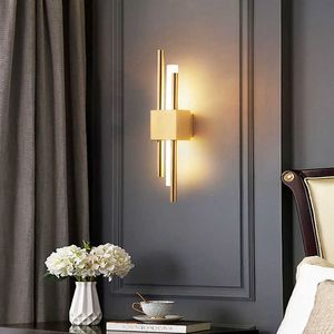 Wall Lamps Modern minimalist LED with a length of 50cm 90-260V indoor lighting bedroom wall lamp background decoration hotel projHKD230701