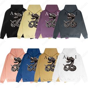 Hoodies Men Sweatshirts مصمم Amirs Graphic Womens Hoody الأزياء الطويلة الأزياء العلامة التجارية العملاقة ثعبان طباعة amari السترة القطن السترة فضفاضة