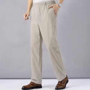 Männer Hosen Leinen Hohe Taille Leichte Sommer Männer Dünne Kleidung Lose Baumwolle Hosen Elastische Band Arbeit Vintage Hose 230630