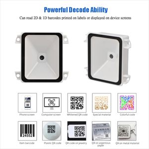 Scanners 2D streckkodsscanner USB QR streckkodläsare USB RS232 TTL -gränssnitt Kiosk Small Fixed Mounted Streckkod Hine QR streckkodläsare