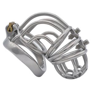 Metal Chastity Cage with Spike for Male Sissy Bondage Belt Device Steel Penis Rings Stack BDSM Adults Sex Toys Shop