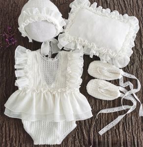 Keepsakes 5Pcs Baby Lace DressHatPillowShortsShoes Set Infants Po Shooting Costume Outfits born Pography Props 230701