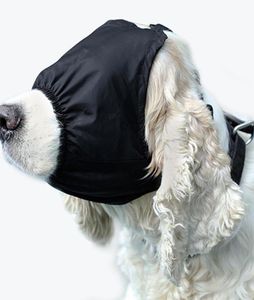 Abbigliamento per cani Cappuccio calmante Maschera per gli occhi Ombreggiatura in nylon Pet Ansia Museruola Benda per governare Anti mal d'auto 23 luglioO25337525