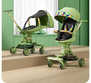 Коляски# Baby Stoller может лежать и сесть на высокий ландшафтный ландшафт с двусторонней коляской с высоким ландшафтом. L230625 Q240429