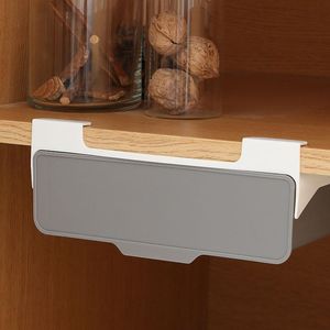 Boxes Self Adhesive under Desk Drawer Plastic Drawer Organizer Refrigerator Food Storage Box Cabinet Storage Shelf Kitchen Organizer