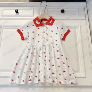 2023 vestido bordado para meninas estilo corte saia de malha sem mangas vestidos para meninas de alta qualidade vestido de princesa de verão designer de marca vestido plissado para crianças 90-160 cm saias da moda