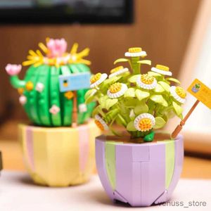 Blöcke 2023 Neue Mini Bausteine Bonsai Topf Blumen Blüten Pflanzen Construccion Spielzeug für Mädchen Kinder Erwachsene Weihnachten Geschenk R230701