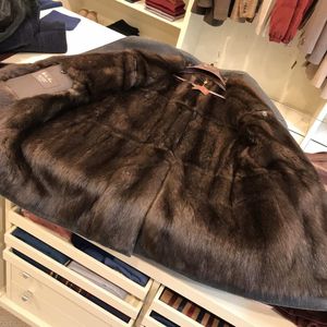 Män Päls Vinter Sable Liner Coat Casual Tjock Jacka