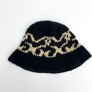 Ny 2023 Fashion Cute Bakar Bone Knit Hand Woven Jacquard Bucket Hat Basin Cap Fisherman One Size Warm Cotton High