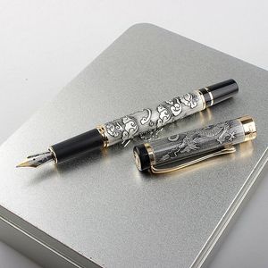 Pens Jinhao 5000 Dragon Wysokiej jakości metalowe fontanna Pen Business Student Pigieniarnia biuro Office School Supplies Dift Ink Pens