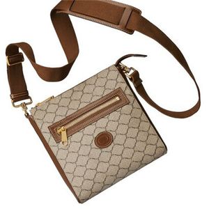 Designer Man Messenger Bag Cross Body Male Office Handbags Brown Zipper Mens Business Crossbody Bags Full Letter Square Purse G Shoulder Bag