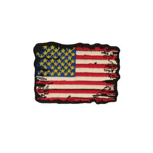 USA Flag Antique Broken Style broderad strykjärn eller Sew-On Patch för bröststorlek 3 2 25 tum 3372