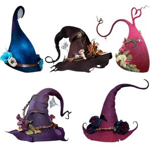 Cappelli da festa Cappello da strega Cosplay Costume di Halloween Streghe Cappelli divertenti Decorazione Fantasia maschile Adulti Bambini Puntelli Evento Feste Forniture festive 230630