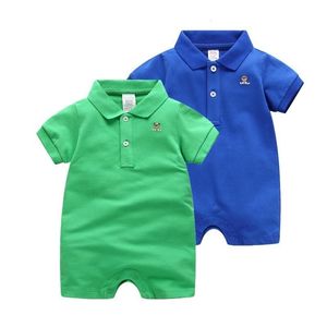 Rompers 2023 Summer Jumpsuit Spädbarnsdräkt Kort bomullskläder Baby Romper Born Girl Boys Babies Roupas Kids Wear L230630