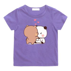 衣料品セットパンダベアブーブとドゥドゥプリントグラフィックマンガTシャツファッションアニメTシャツソフト半袖100コットンボーイズガールティシャツ230630