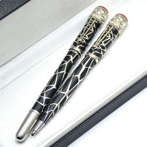 Begränsad utgåva 1912 Heritage Series Matte Black Ballpoint Pen Rollerball Pen Unika Reliefs Spider Office Writing Ink Fountain Pennor As Gift